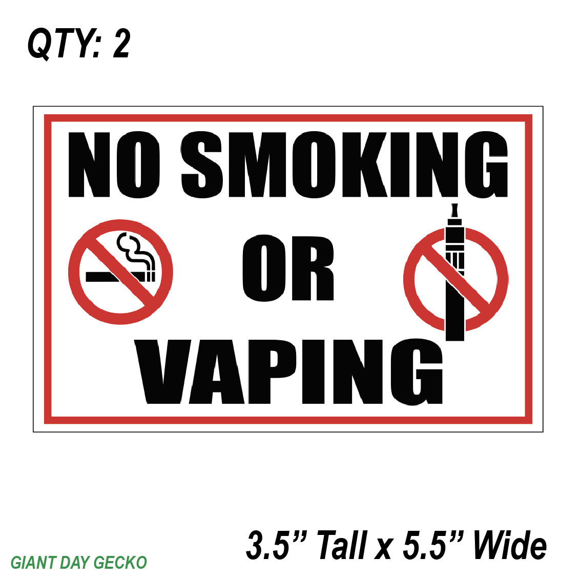 (2) TWO No Smoking Vaping Store Business Smoke Tienda Decal Sticker Car