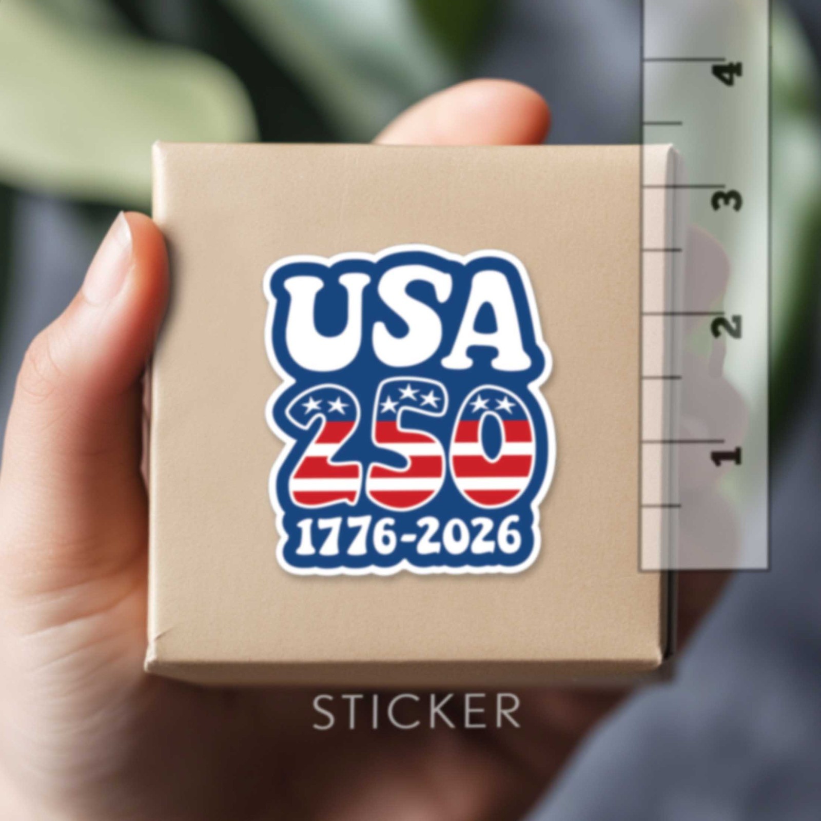 USA Stickers – Die Cut Decals Groovy America, Semiquincentennial, 250 Freedom