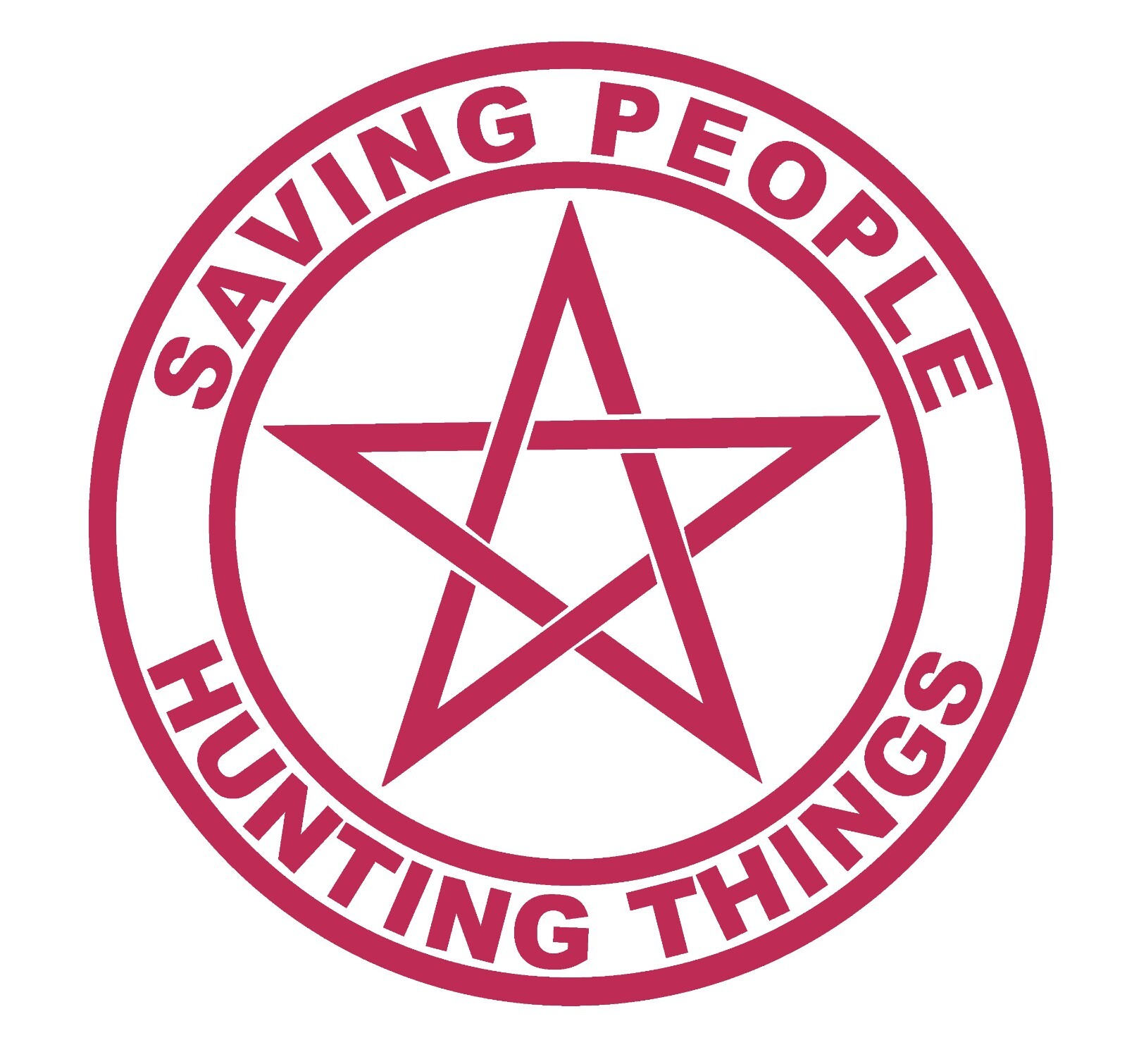 Saving People Hunting Things Supernatural Vinyl Decal with pentacle, free ship
