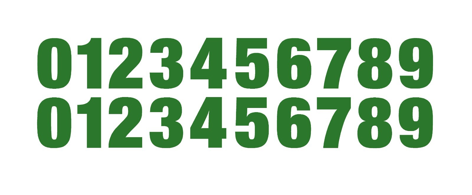 0-9 Reflective Numbers Green Sticker Vinyl Decal pick 1"-12" Set Of 20 (RV2-2)