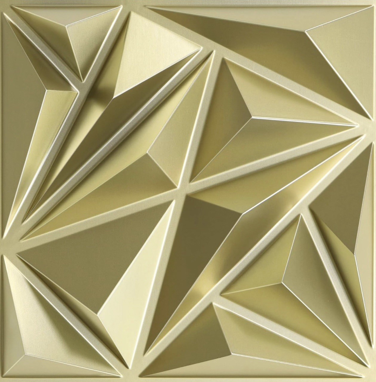 Champaign Gold 3D Diamond Wall Panels – 33 Pack, 12"x12" Decor