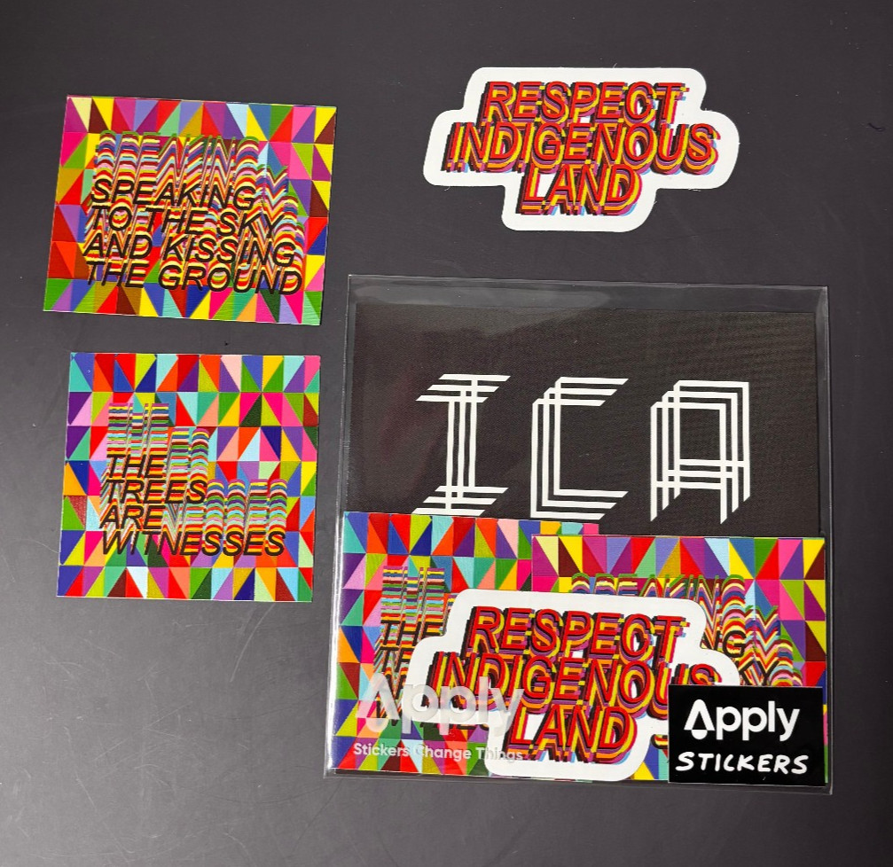 Sticker Pack Apply x Jeffrey Gibson ICA SF 2022 Indigenous Land Vinyl 3 Die Cut
