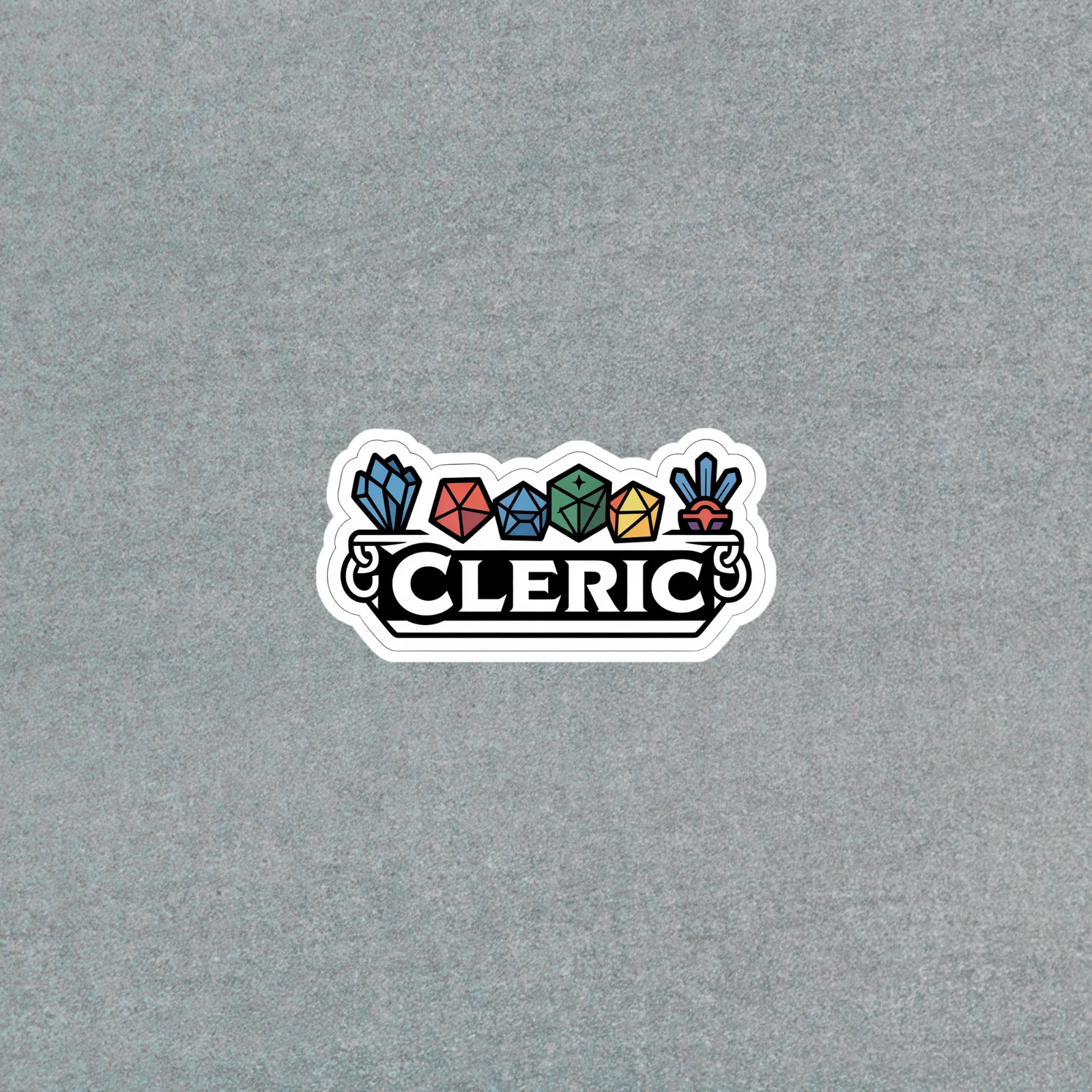 Colorful Cleric RPG Dice Gaming Sticker for Tabletop Adventures #6212