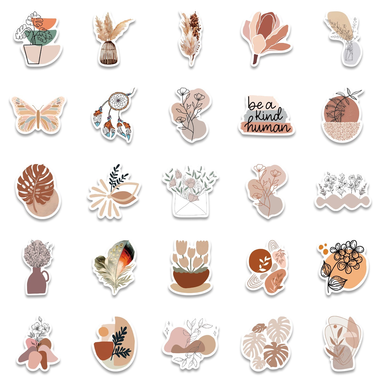 50PC Cottagecore Stickers, Bohemian Retro Boho Aesthetic stickers,214
