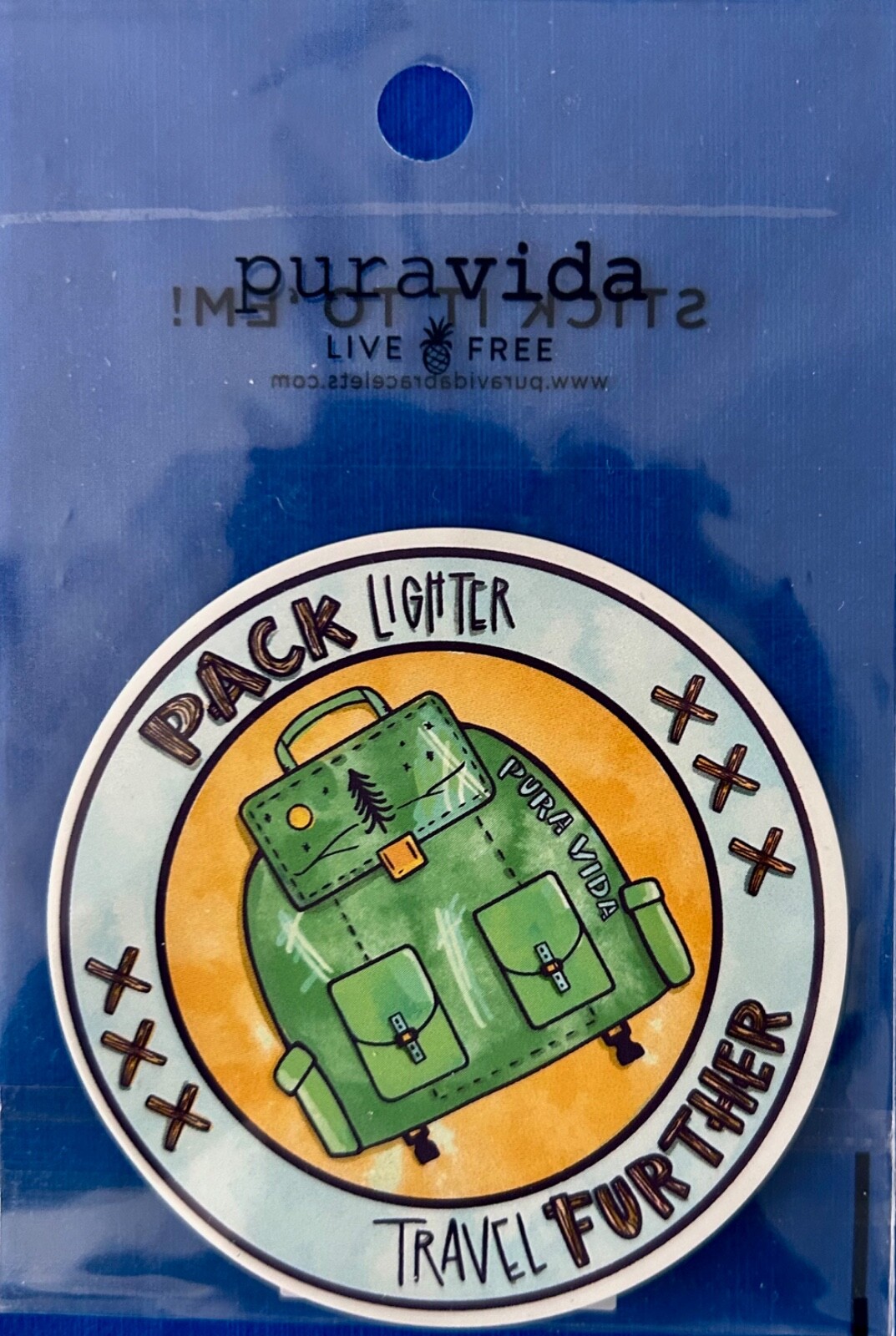 Pura Vida Sticker Pack Lighter Travel Further Backpack Logo NEW sealed