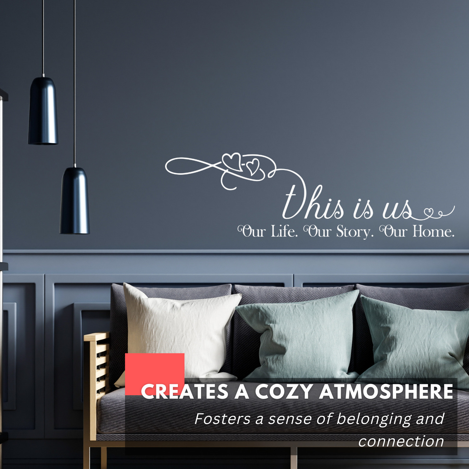 Inspirational Wall Decal – This Is Us, Our Life, Our Story, Our Home – Family