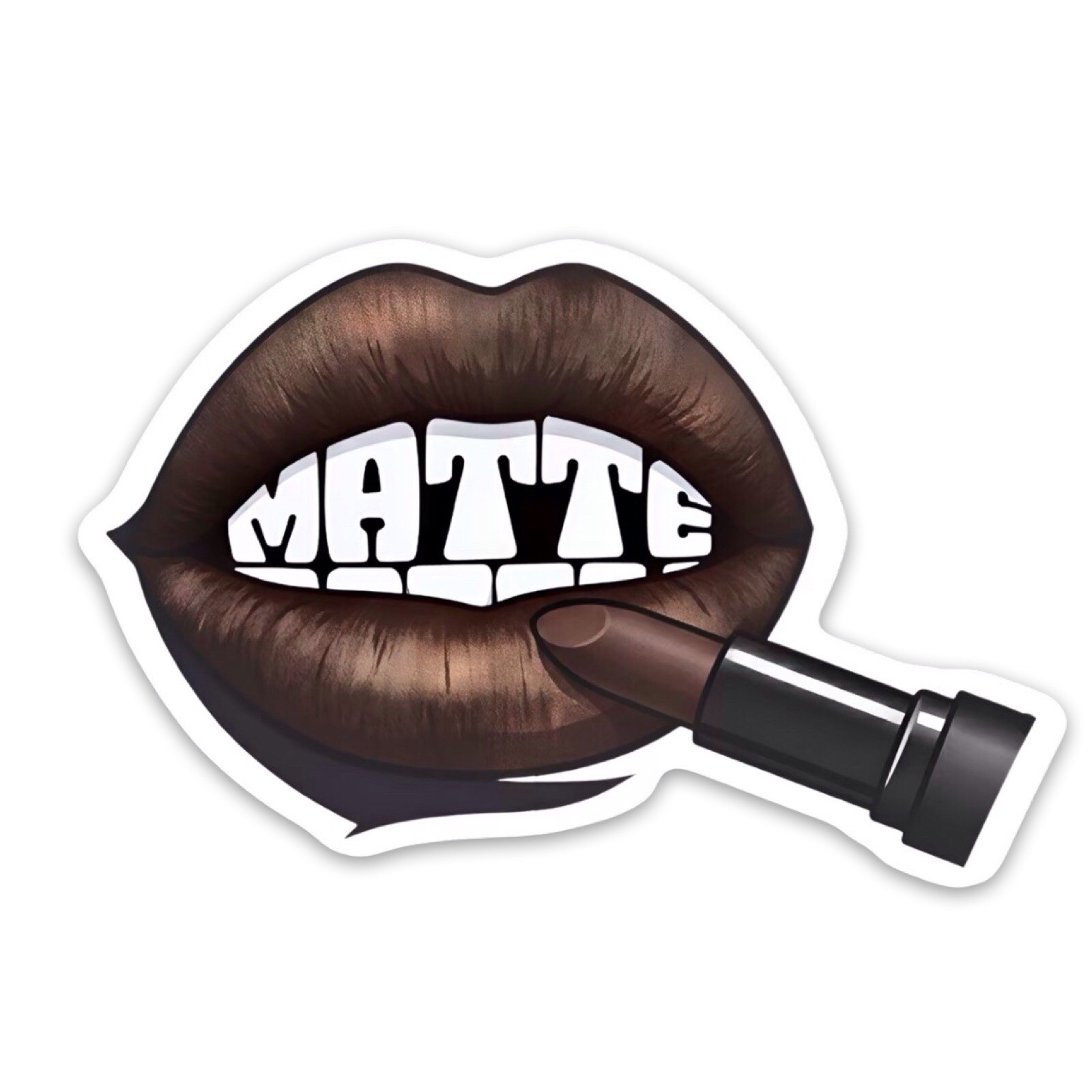 Retro Pop Art Lips Sticker 2 Pack Glossy Matte Art Deco Decals