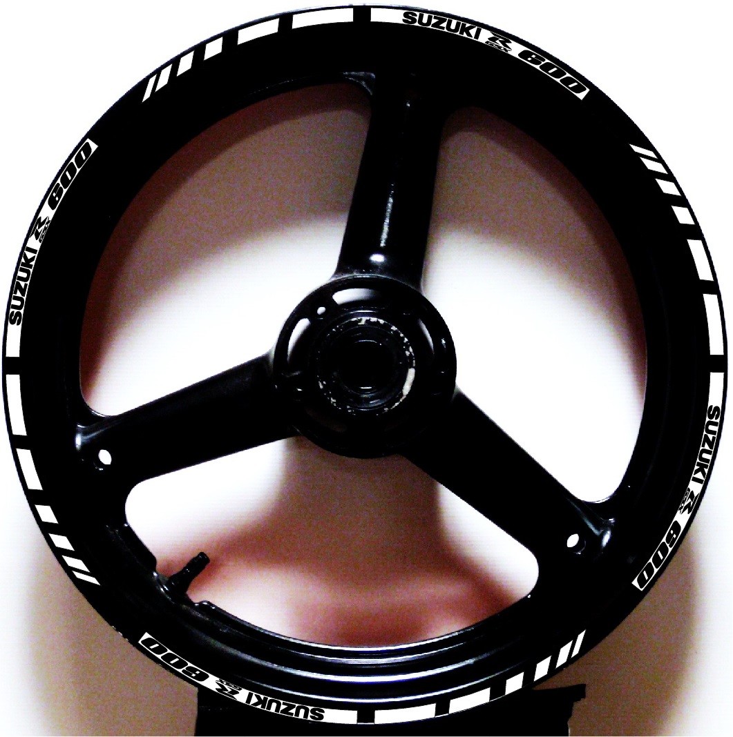 CUSTOM PRINTED 2 TONE GP RIM STRIPES WHEEL DECALS TAPE STICKERS SUZUKI GSXR 600
