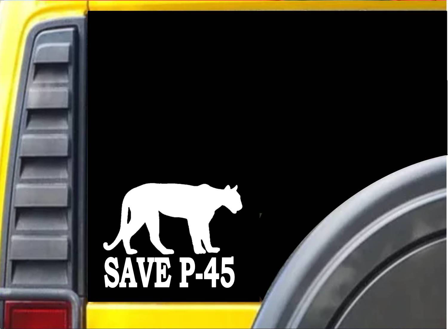 Save P-45 K527 Sticker 8" vinyl sticker Mountain Lion decal