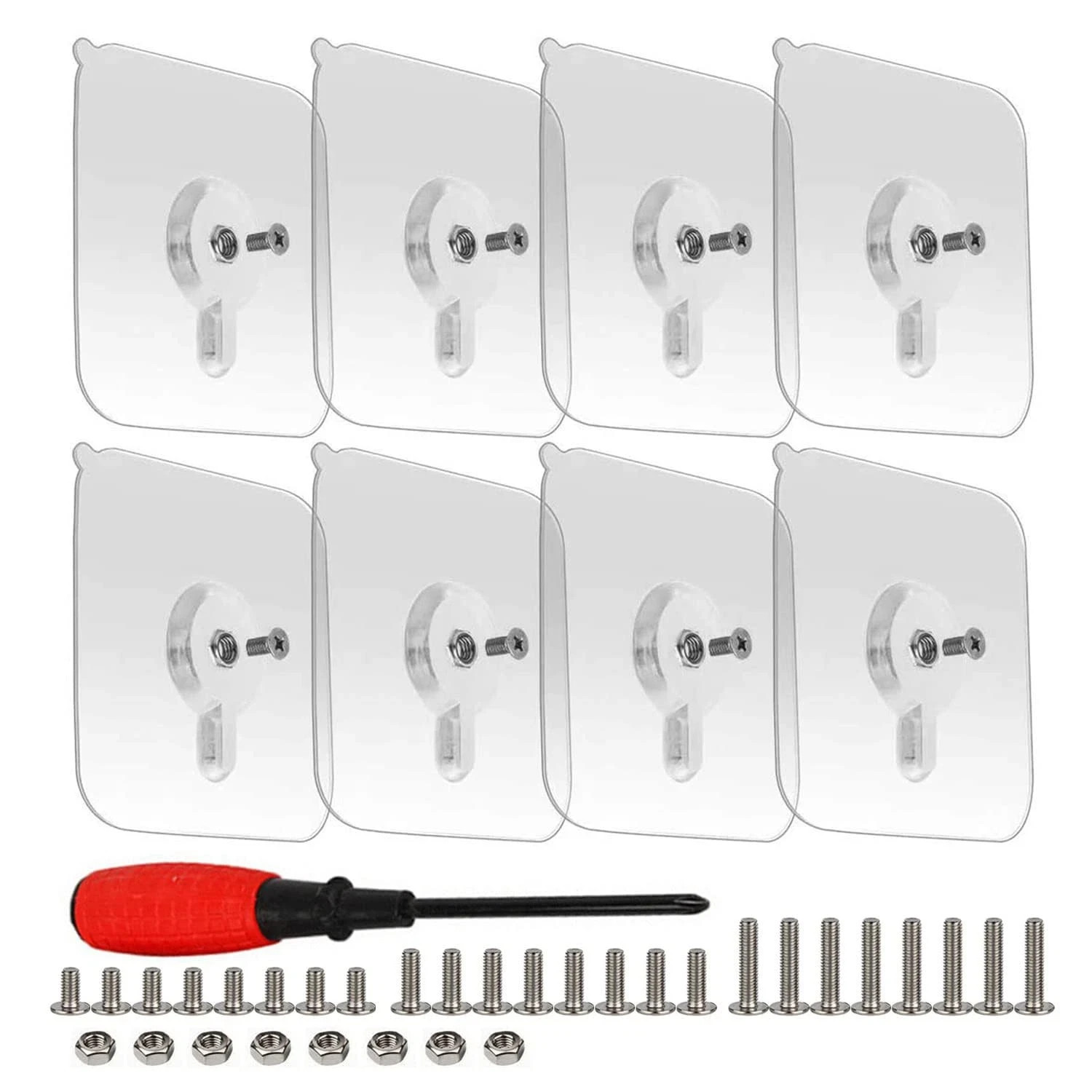 8-Set Adhesive Screws Wall Mount 8Pcs screw hole sticker, Transparency