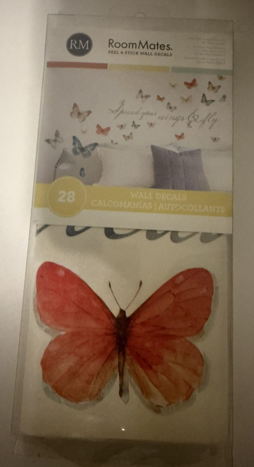 Roommates RMK3263SCS Lisa Audit Butterfly Quote Peel and Stick Wall Decals