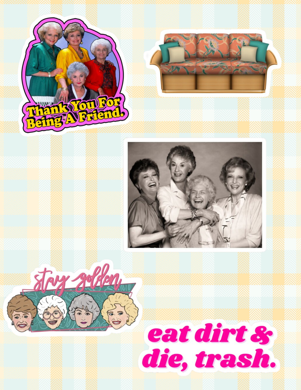 Golden Girls Sitcom TV 5pc Sticker Pack