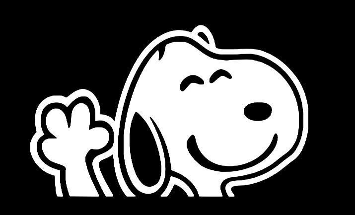 Snoopy Waving Decal, Vinyl Decal, Peanuts