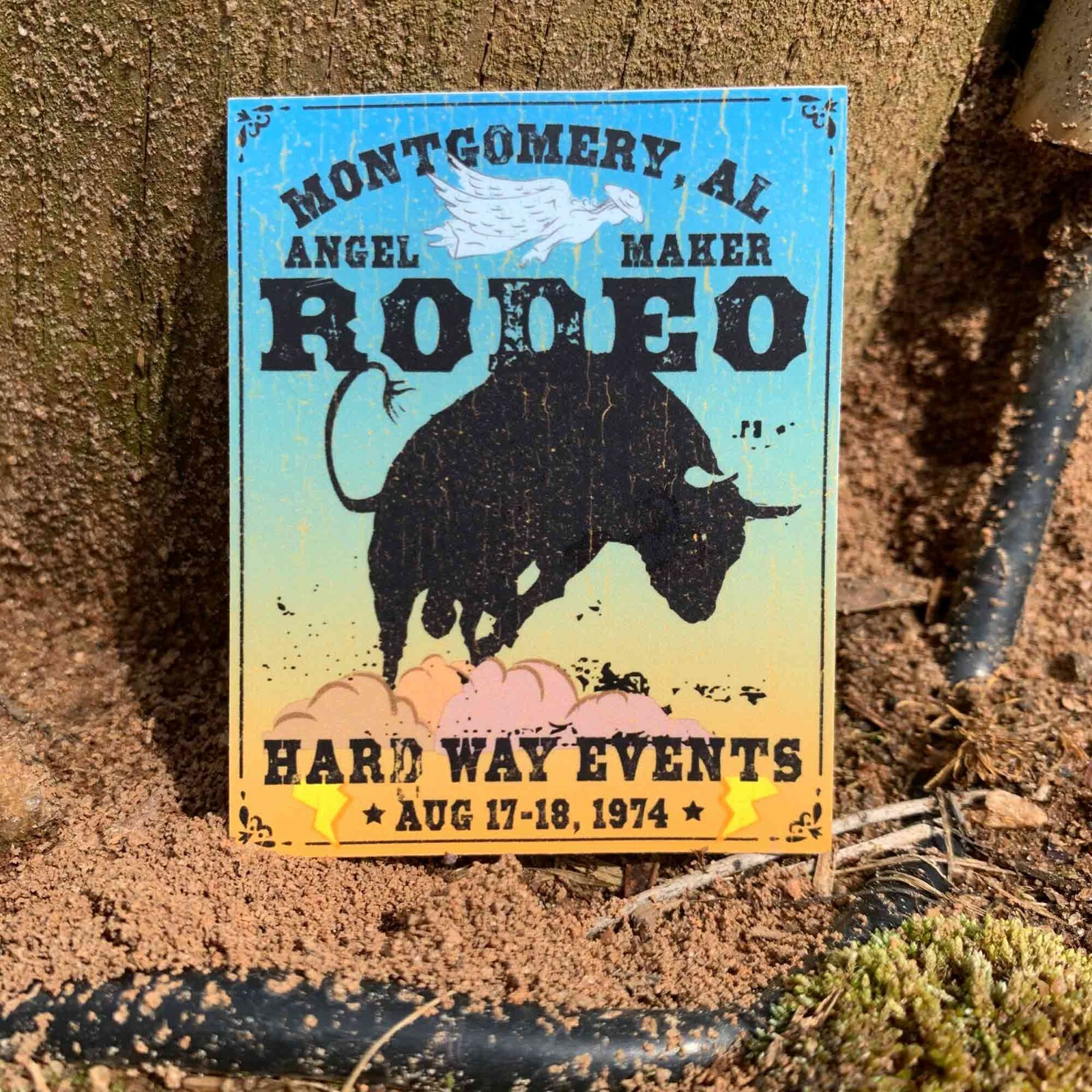 Montgomery Rodeo Premium Stickers & Magnets / Angel Maker Bull, Hard Way Events
