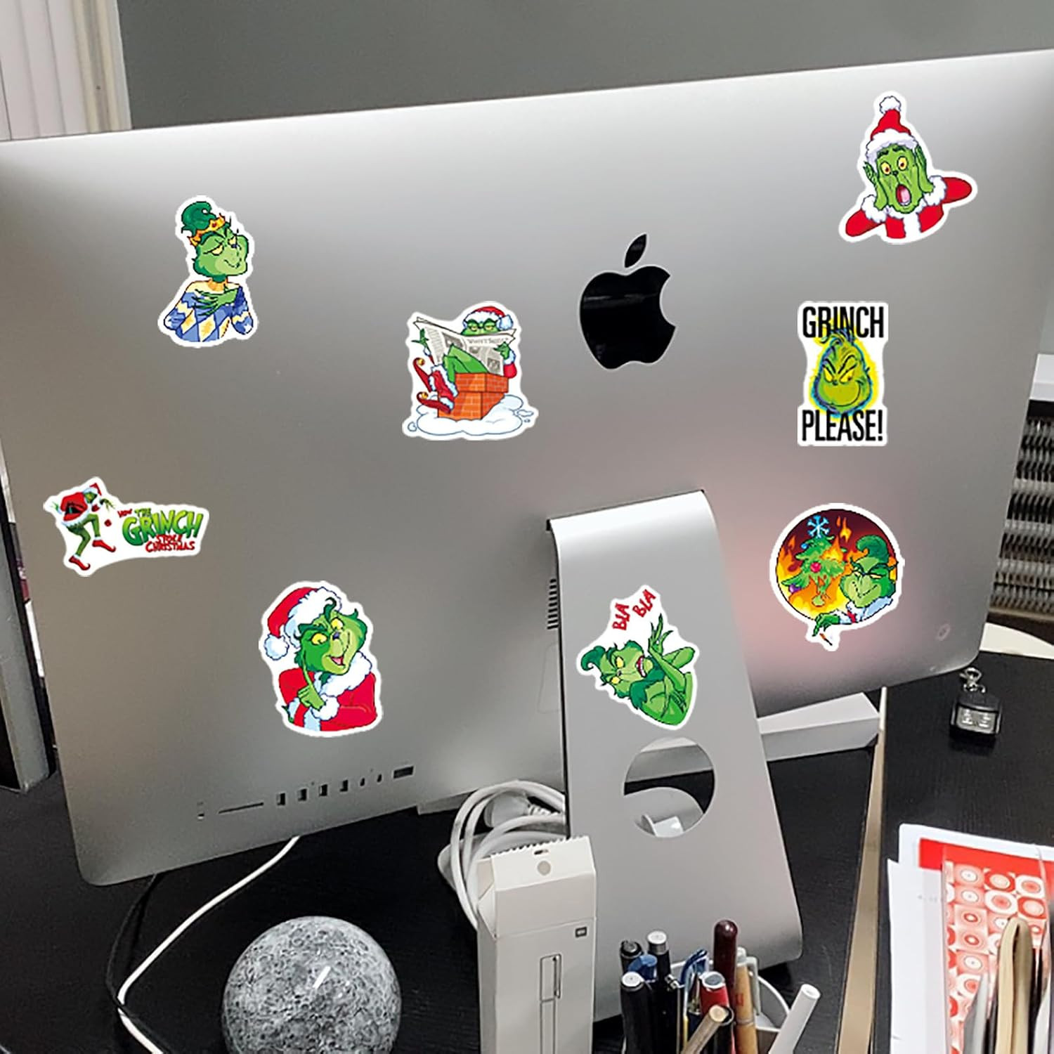 Christmas Theme Grinch Stickers for Kids Teens, 50Pcs Waterproof Vinyl Sticke…