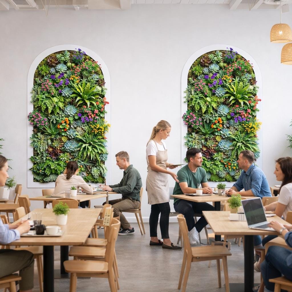 Succulent Wall Decal | Arched Vertical Garden Mural
