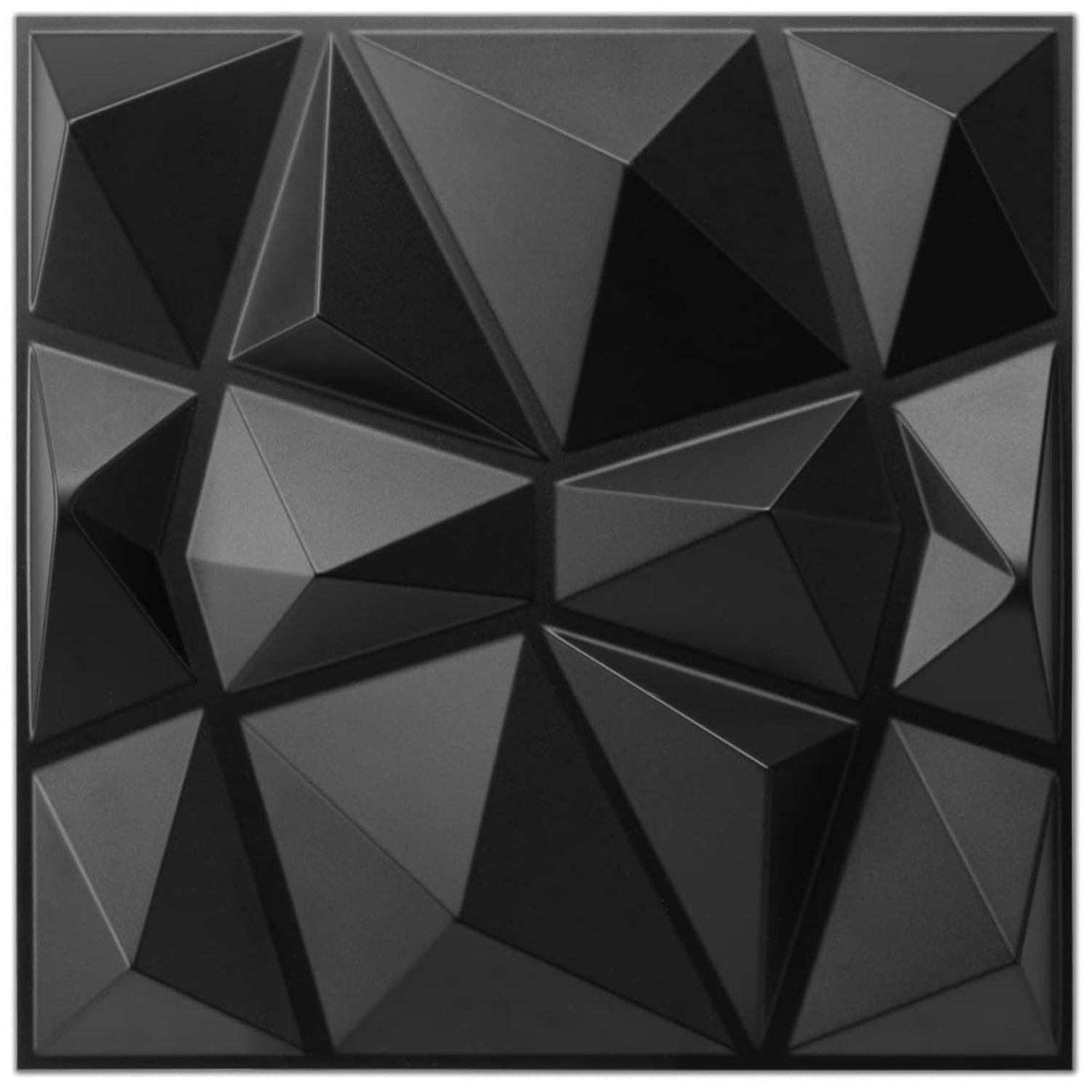 33 Pack Matte Black 3D Wall Panels – Diamond Design