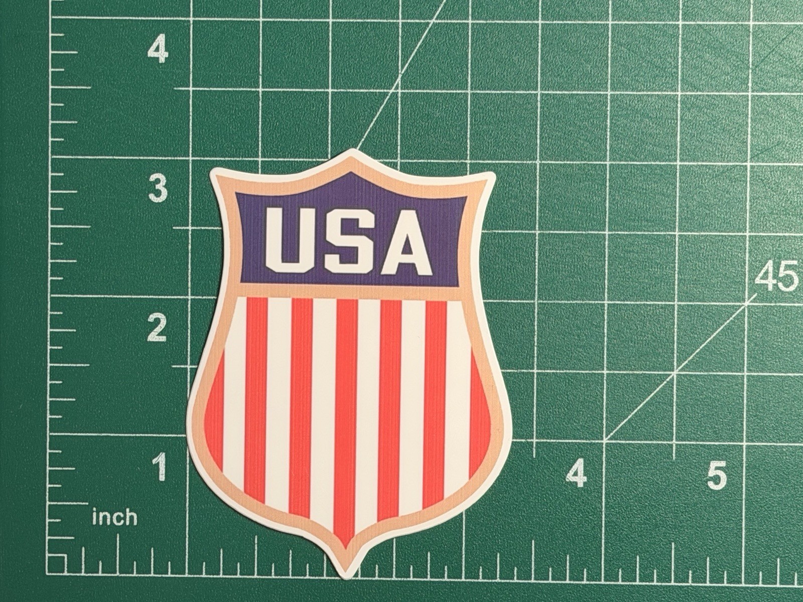 Team USA Hockey Shield/Crest – Laminated Vinyl Sticker – 3"x2.5" USA GOLD MEDAL