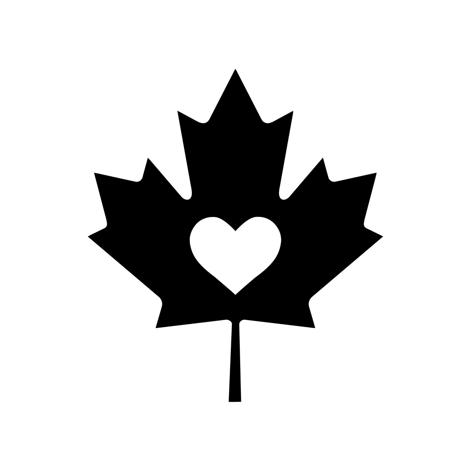 Maple Leaf with Heart Vinyl Decal Sticker | Canada Canadian Flag | Die Cut Decal