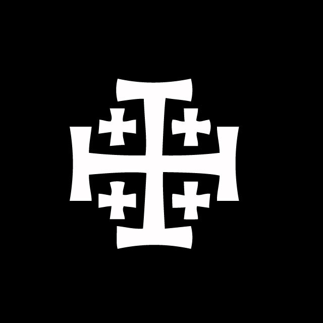 Cruz de Jerusalem Crusaders Cross Solid Vinyl Decal Sticker Jerusalém
