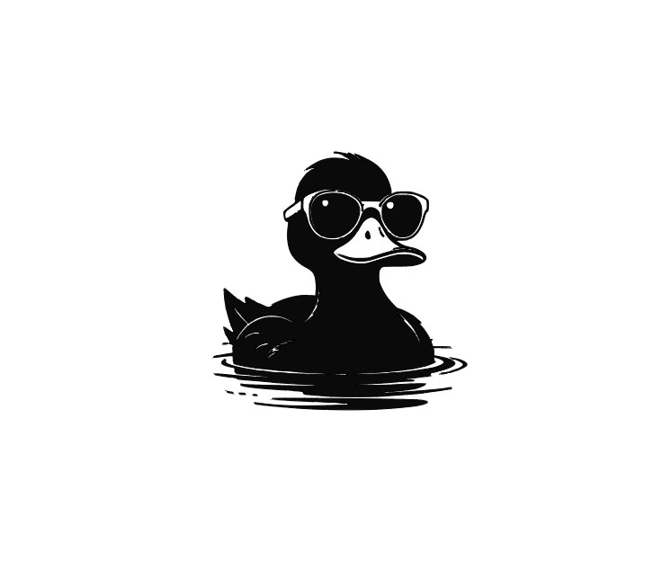 Duck with Sunglasses Vinyl Decal Sticker -Multiple Colors & Sizes- FREE SHIPPING