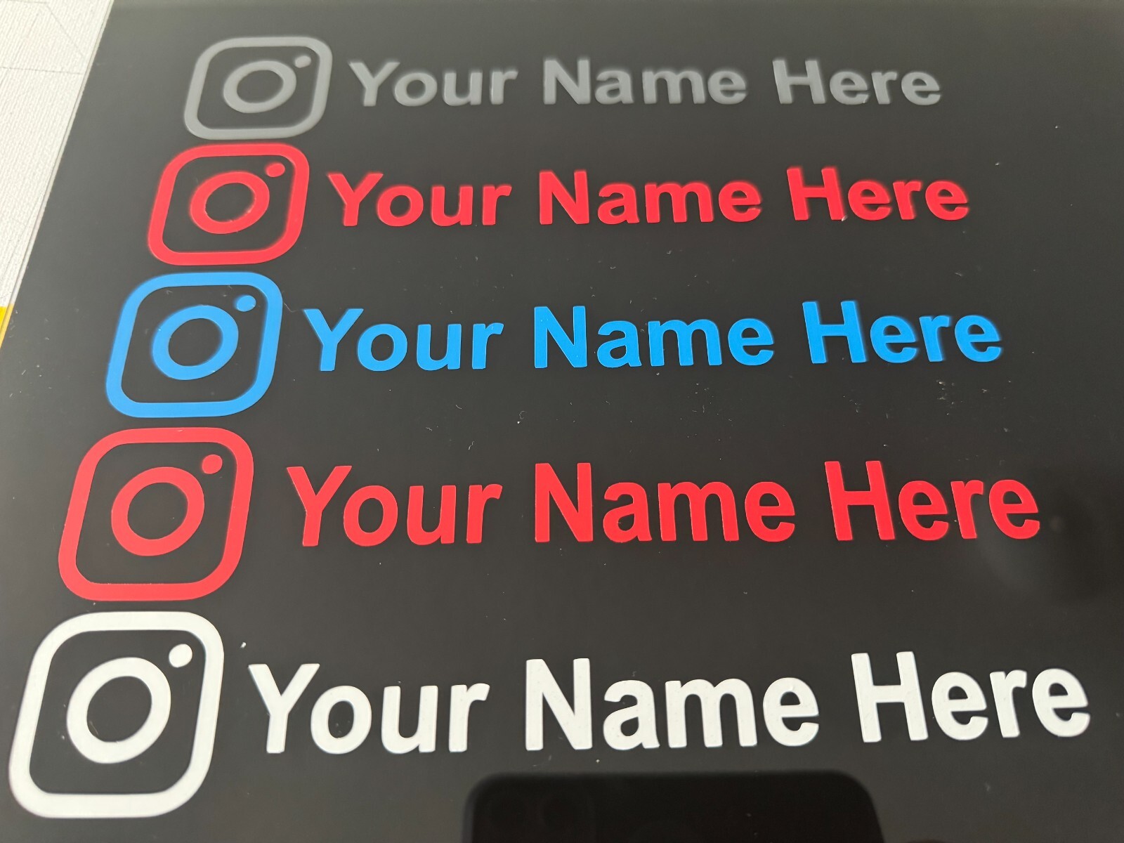 Personalized Instagram Sticker Decal (Contact us for great %%% on 20pcs plus).