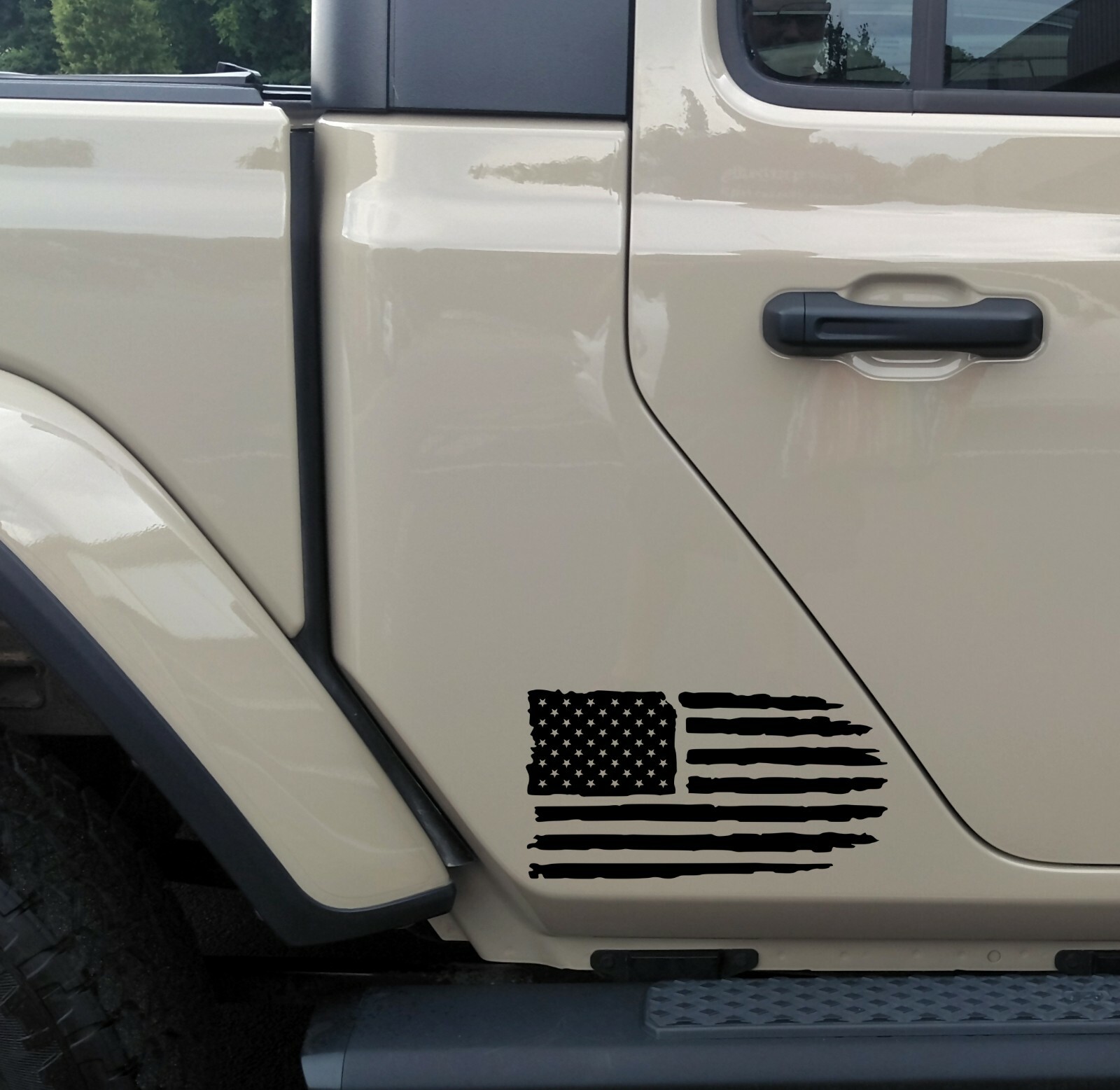 Distressed American Flag Vinyl Decal V2 United States Stars and Stripes Die Cut