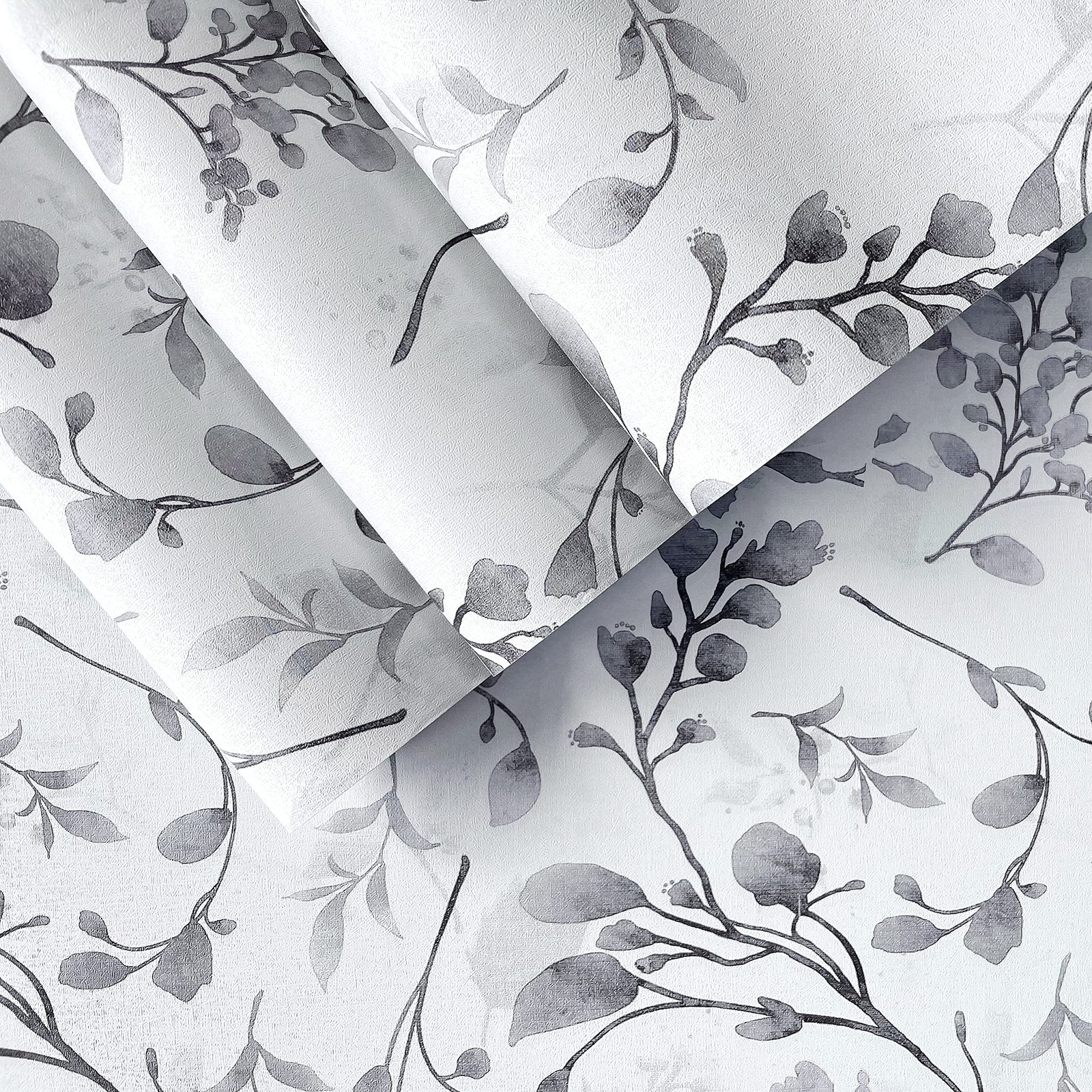 Orainege Gray Floral Wallpaper Peel and Stick Wallpaper 17.7 in ×118.1 in S