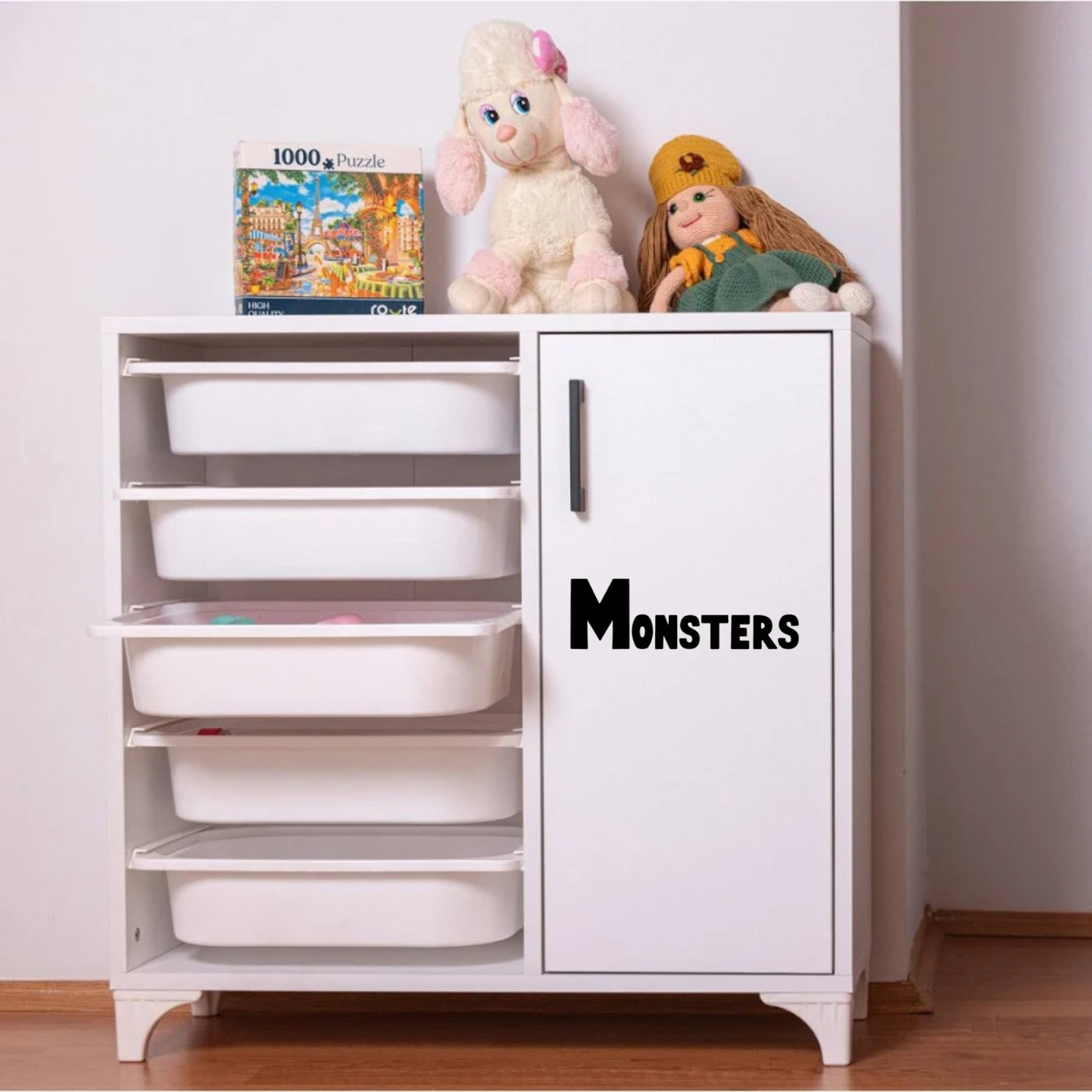 Monsters Toy Storage Decal Sticker Vinyl Label for Toy Bin Toy Box