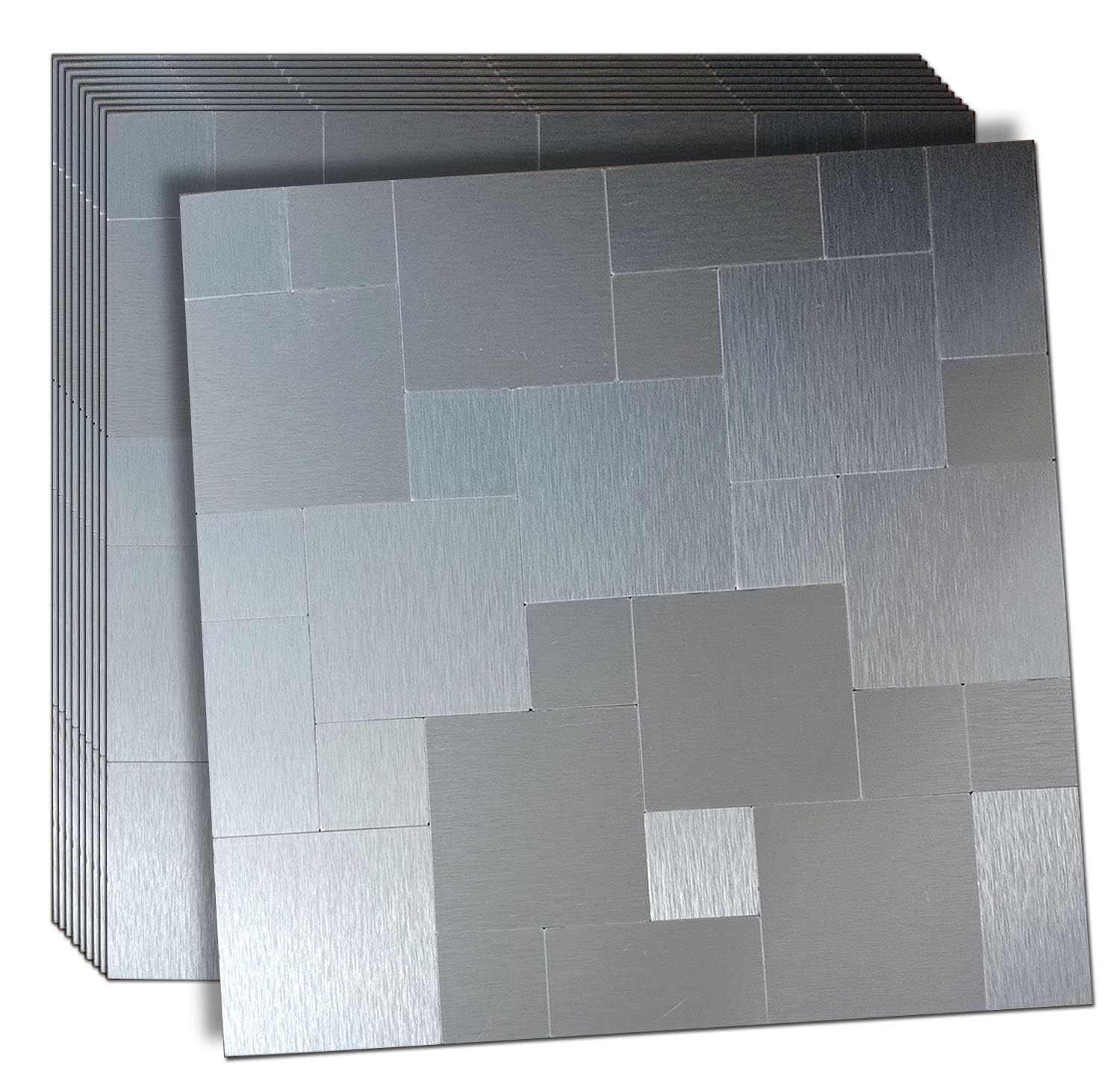 Peel and Stick Metal Backsplash Tiles, Self Adhesive Aluminum Mosaic 3D Wall …