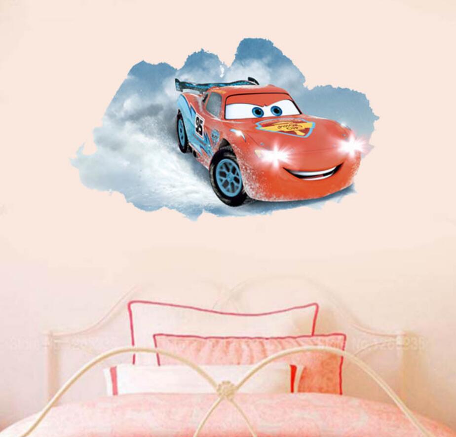 NEW Disney lightning McQueen Cars 3D HUGE Wall Stickers Kids Home Decor USA