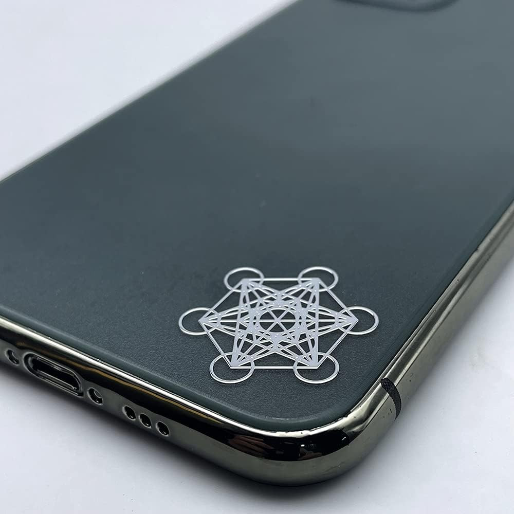 Flower of Life Gold and Chrome Silver Small Metal Sticker for Mobile Phone DIY (
