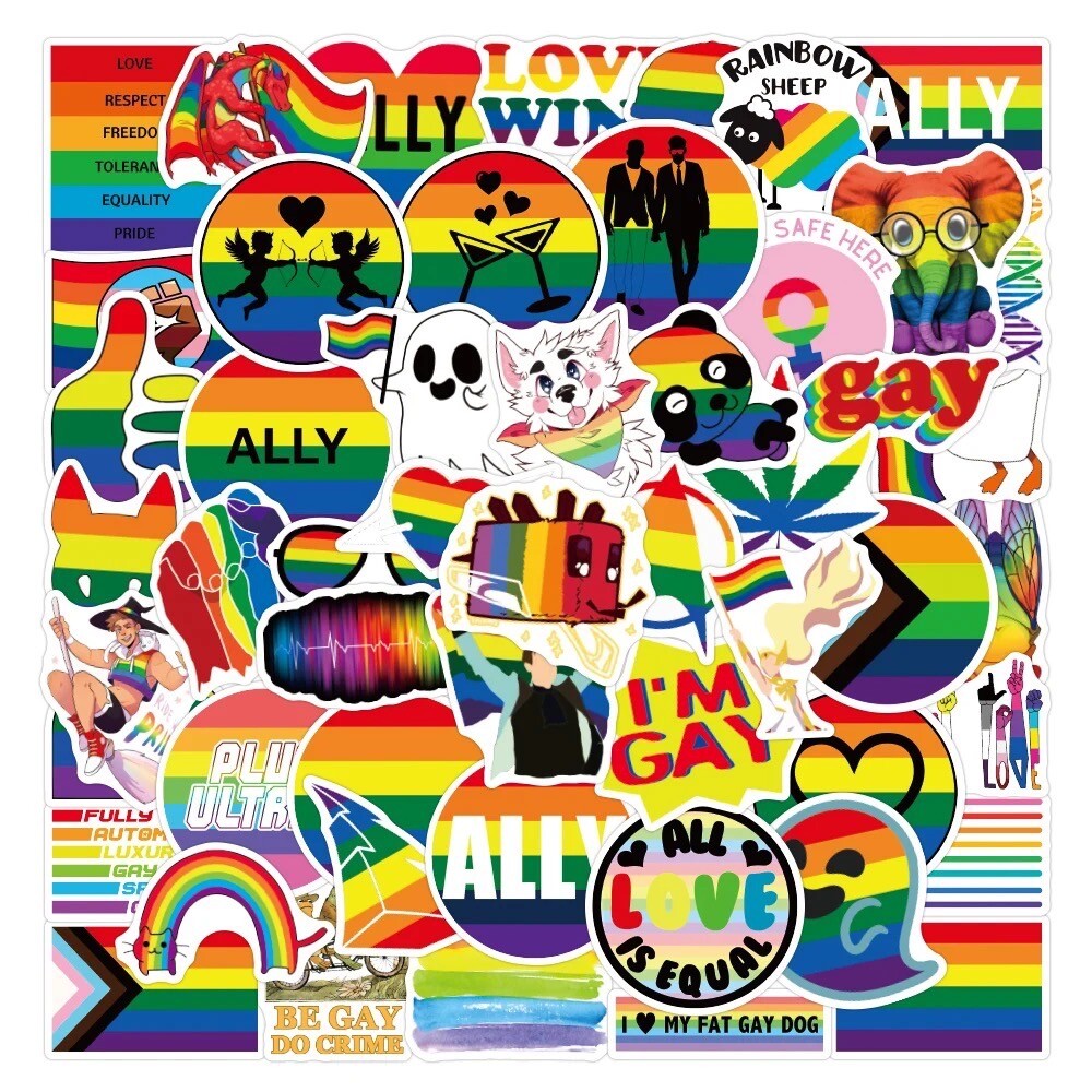 20 Random Gay Pride Stickers LGBTQ+ Decals Laptop Car Decoration Free Shipping!
