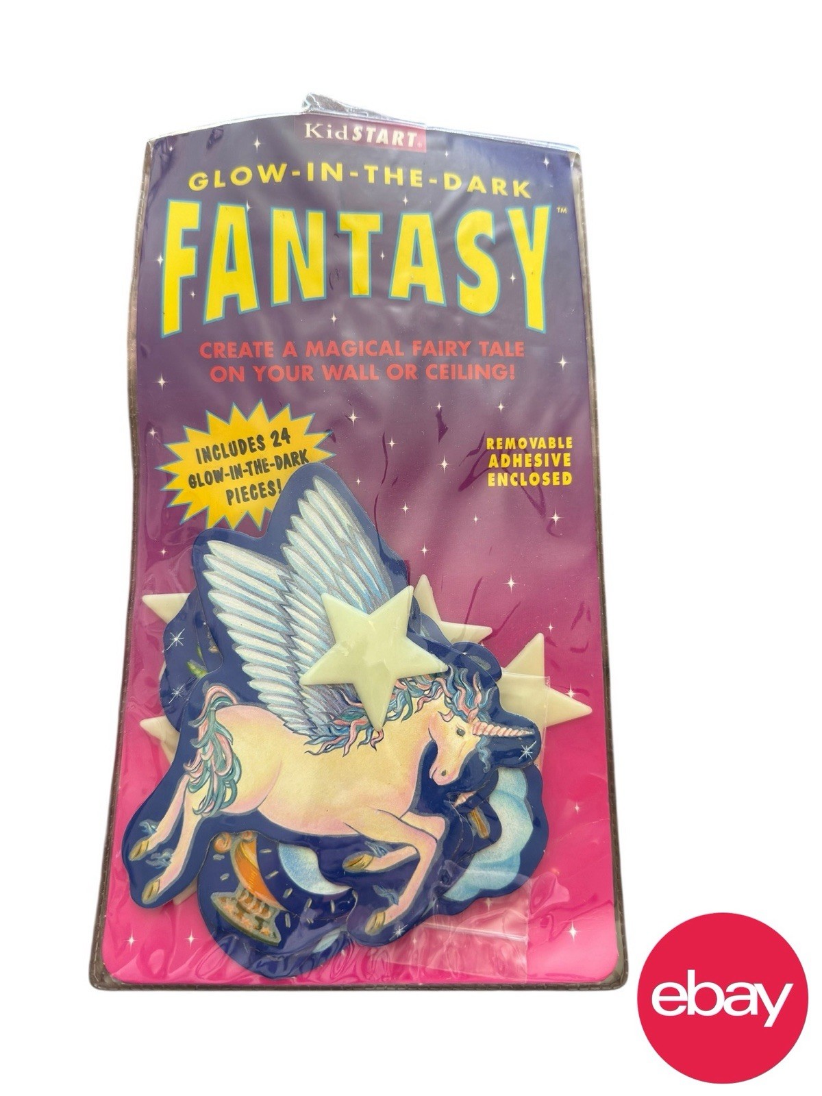 Vintage Glow In The Dark Fantasy Stars 24 Pieces 15 Stars 9 Magical Shapes 1994
