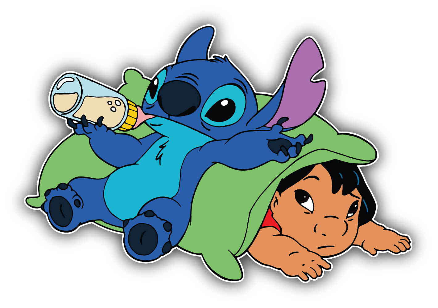 Lilo & Stitch Baby Cartoon Sticker Bumper Decal – "SIZES"