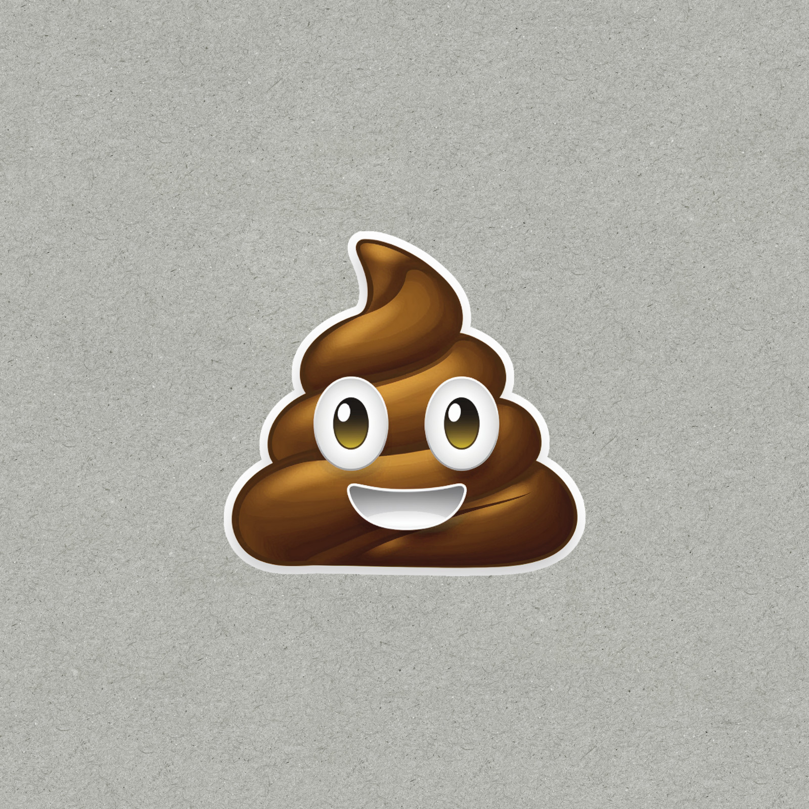 Cute Smiling Poop Emoji Sticker – Funny Cartoon Poo Icon Decal #4139