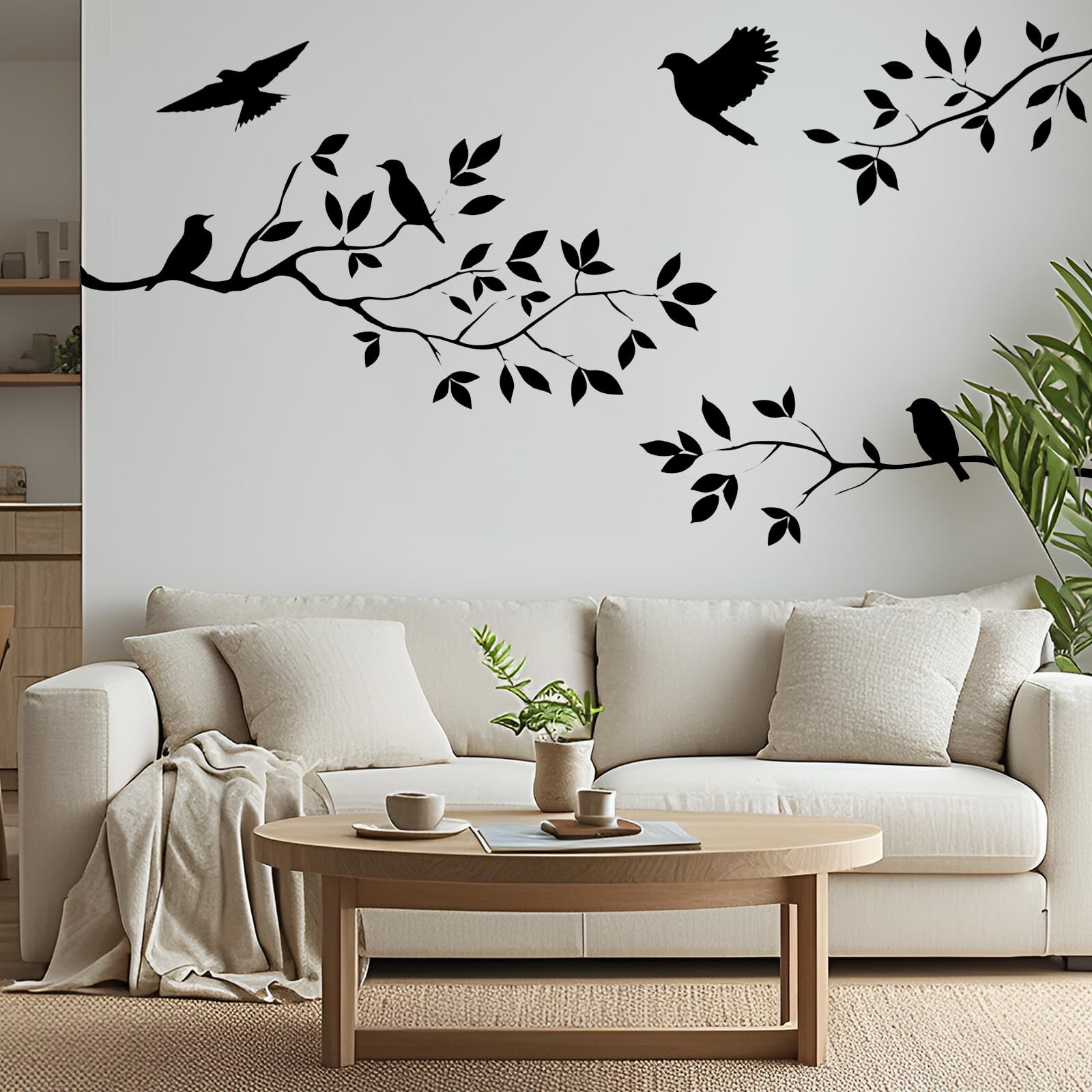 Bird Tree Branch Wall Sticker Decal Black Vinyl Wall Art Decor Peel and Stick…
