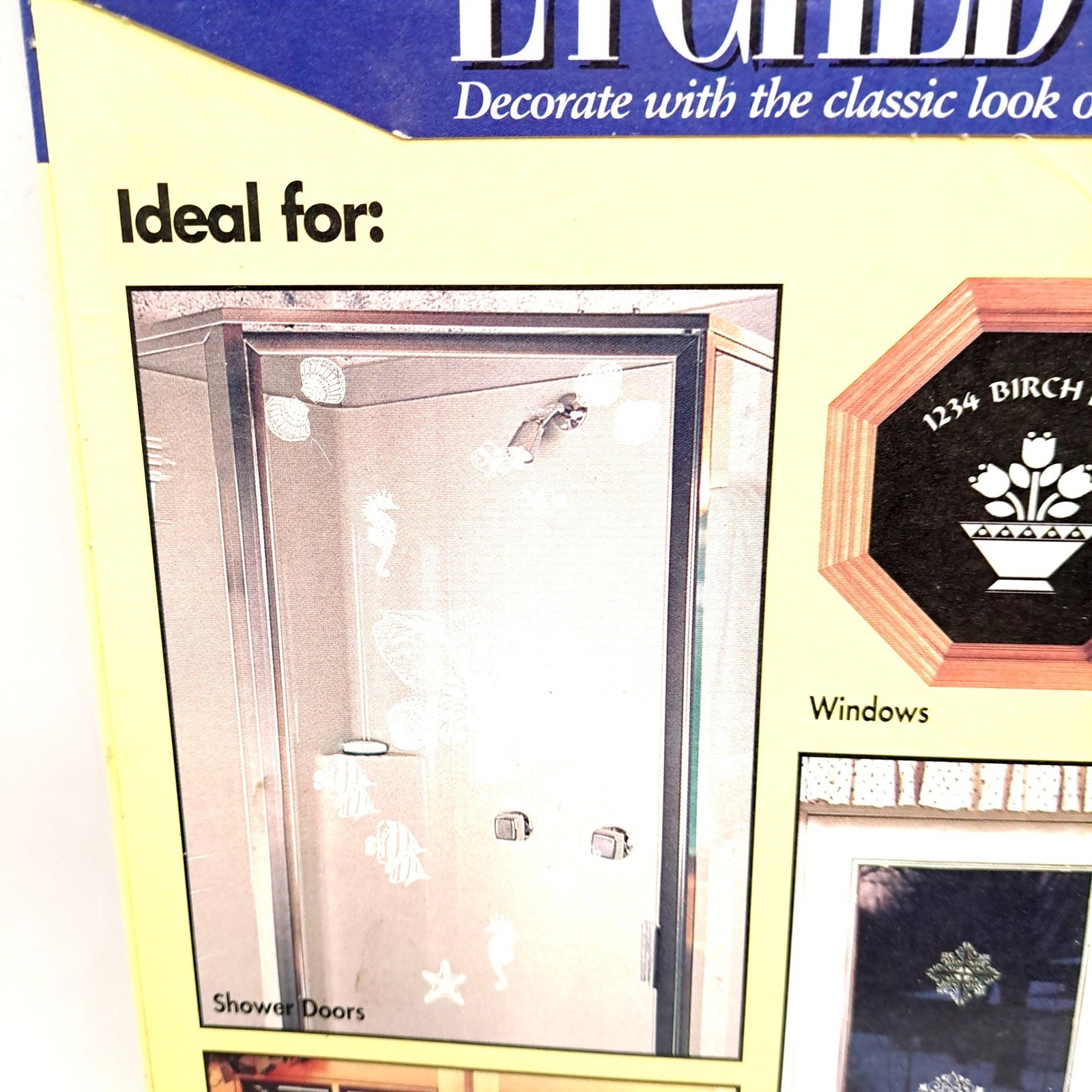 Details Easy Etch Rub On Etched Glass Roses Decals NIP Medallion Lot Vintage