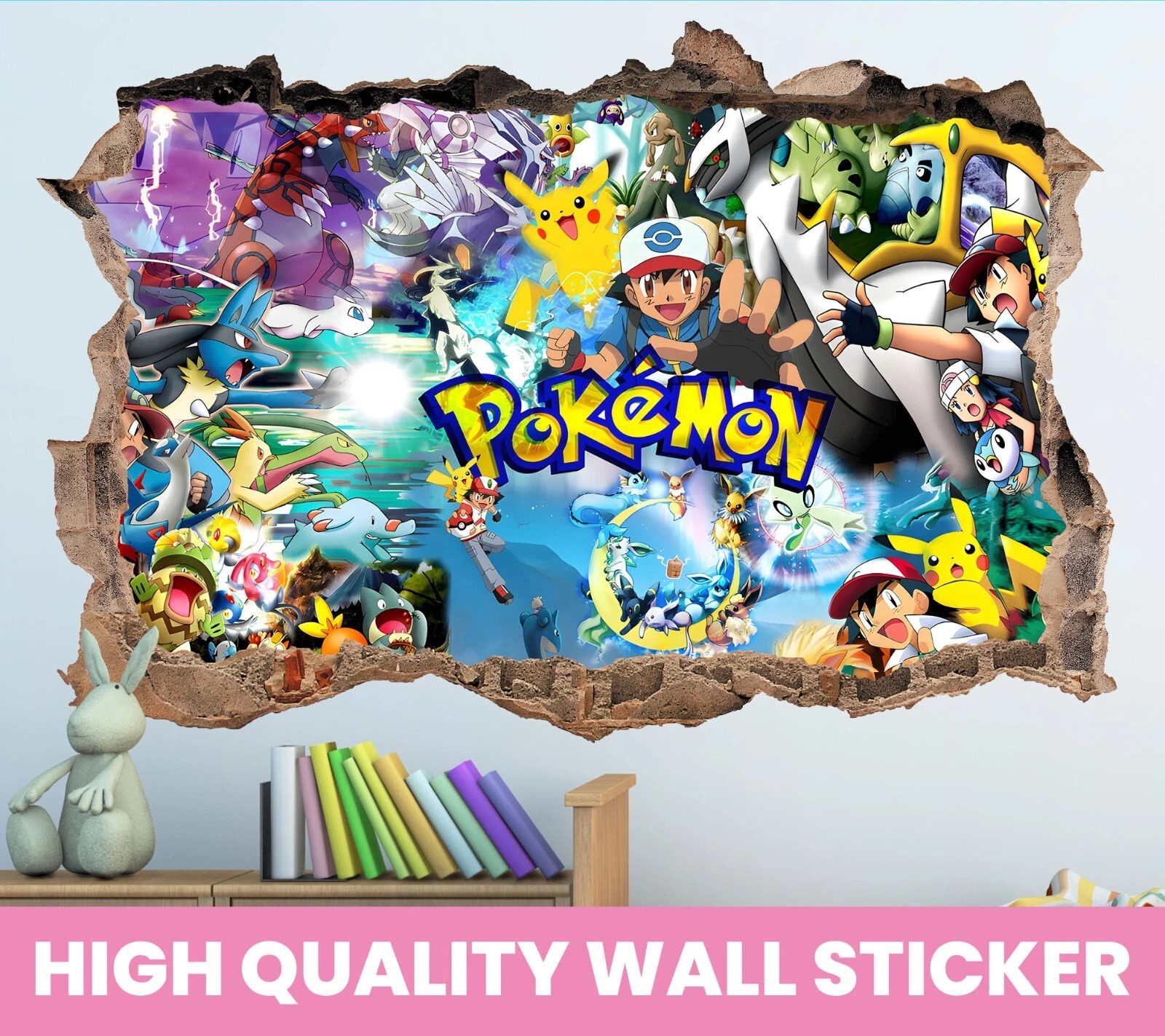 Pokemon Character Wall Sticker Kids Room Home Decor Decal