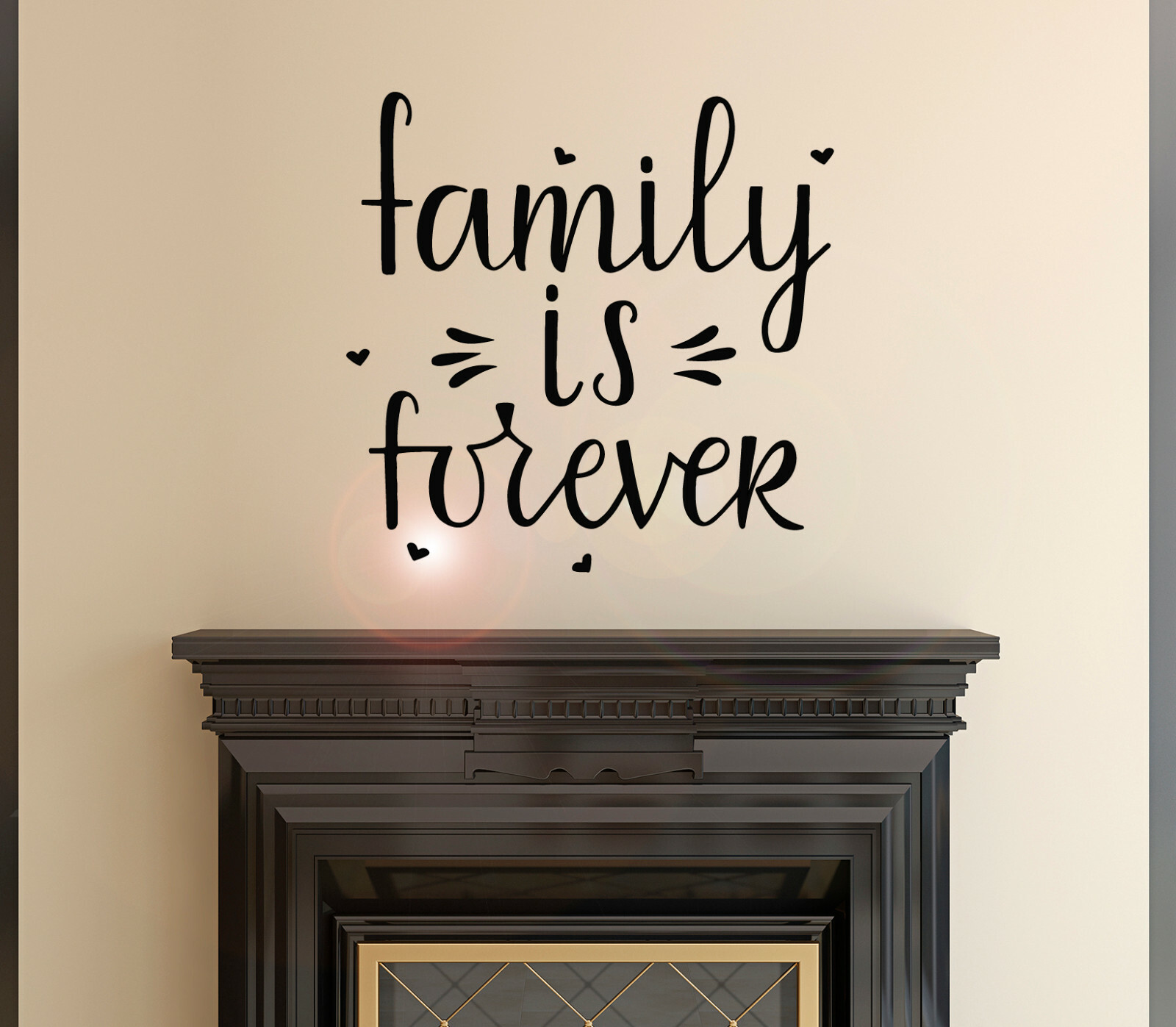 Vinyl Wall Decal Lettering Family Forever Idea Stickers 22.5 in x 20 in gz145