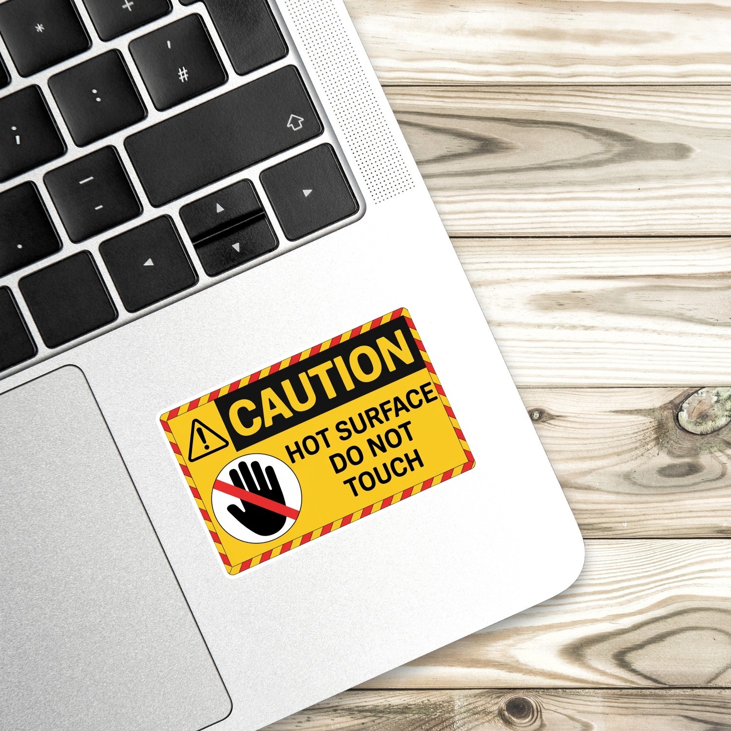 4PCS Caution Hot Surface Do Not Touch Stickers – Safety Warning Vinyl Decals –