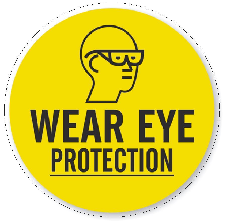 Wear Eye Protection Hard Hat Decal Hardhat Sticker Helmet Safety H80