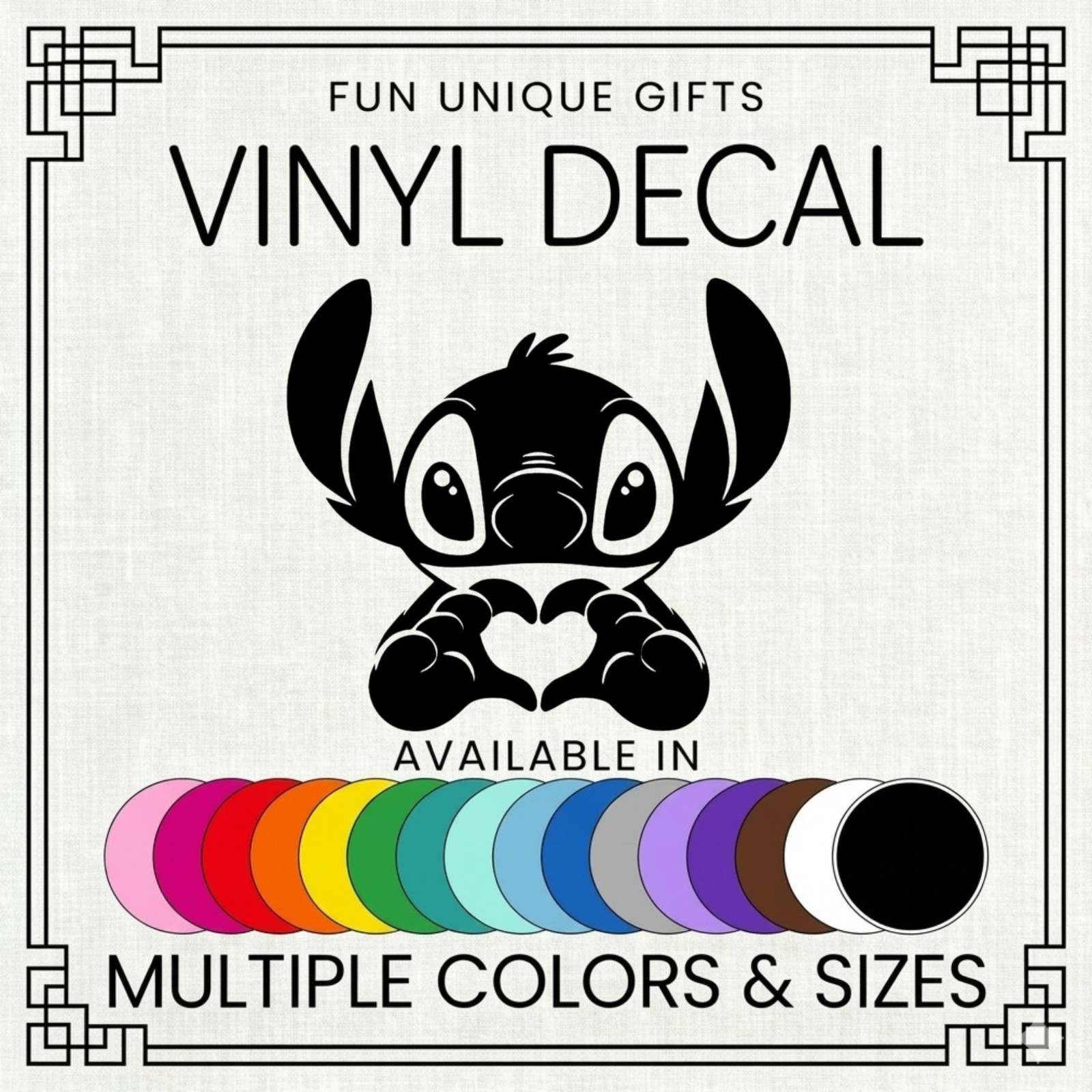 Stitch Heart Vinyl Decal Sticker -Multiple Colors & Sizes- SHIPS FREE!