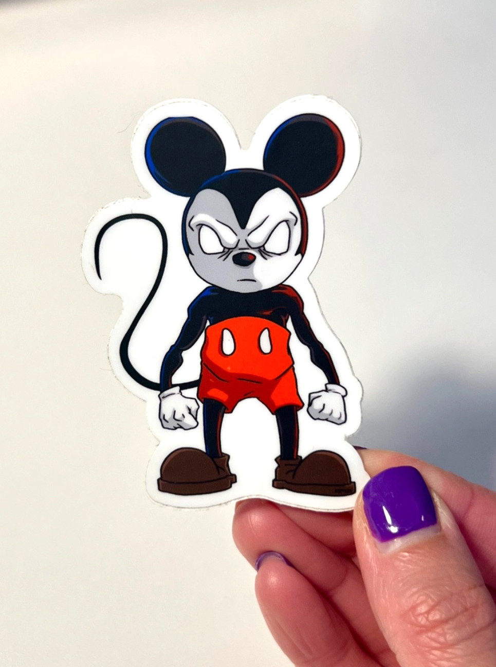 Mickey Mouse Vinyl Sticker 3" – Art by POMA Art