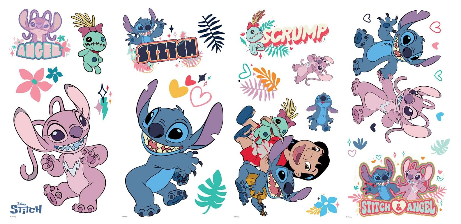 Lilo and Stitch Wall Decals – Stitch & Angel Removable Stickers for Kids' Room D