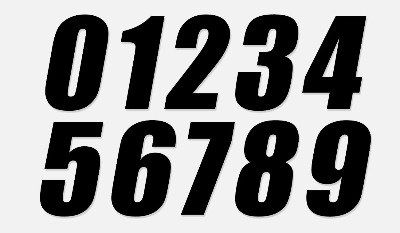 Racing Numbers Vinyl Decal Sticker | Dirt Bike Plate Number BMX Competition