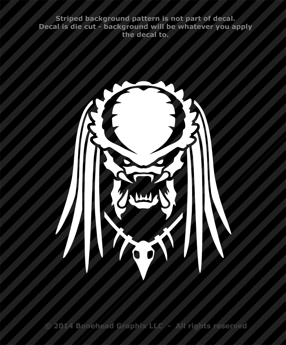 Predator Inspired Vinyl Decal Window Sticker – 25 Colors