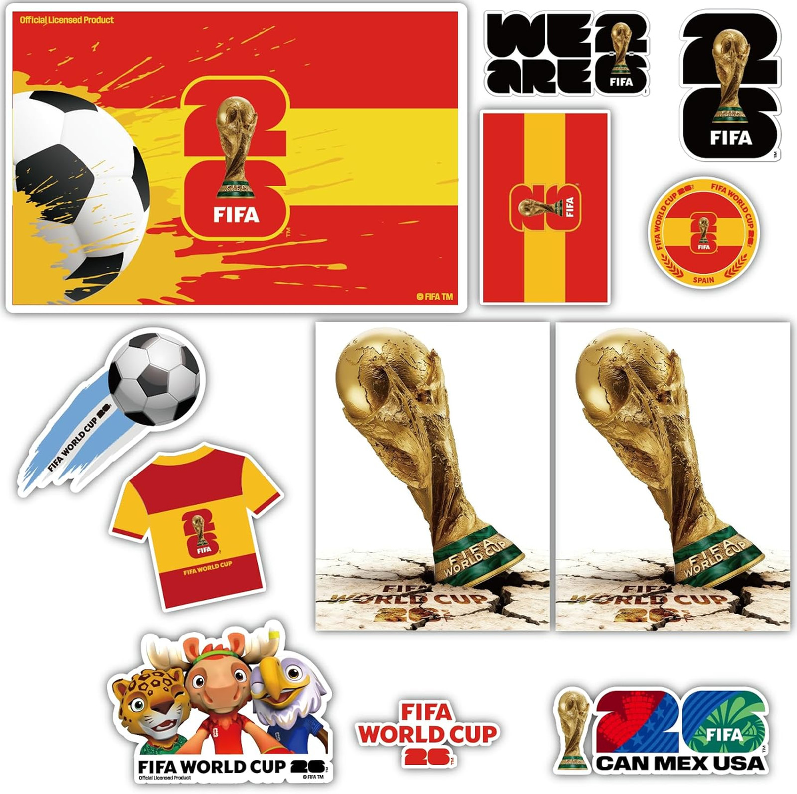 Fifa World Cup 2026 Official Licensed Spain Sticker Collection Waterproof Vinyl