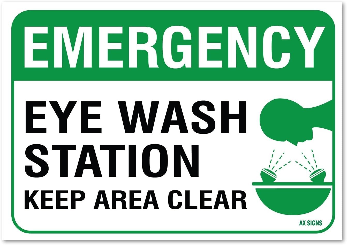 (2 Pack) Emergency Eye Wash Station Sticker 7 x 10 Inches