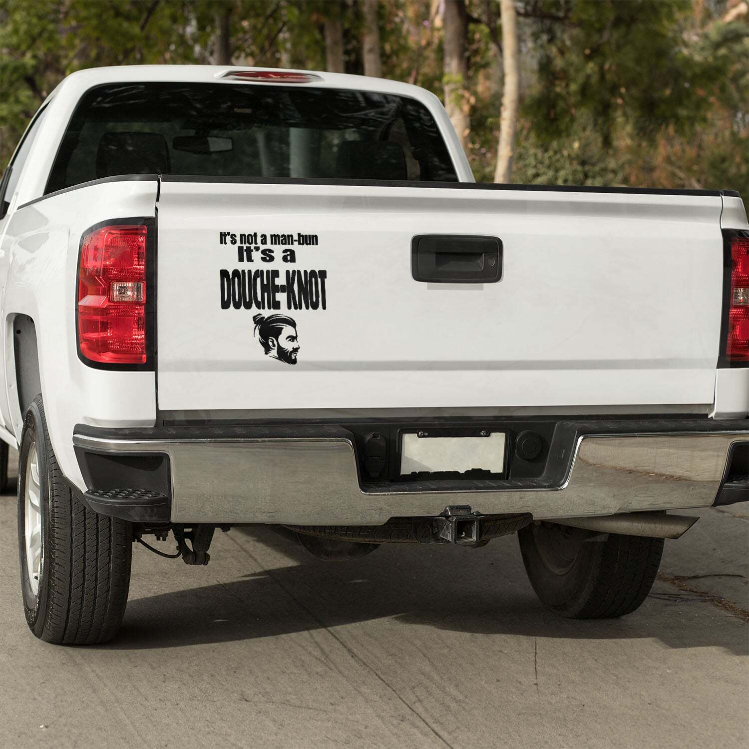 It's not a manbun it's a douche knot vinyl decal